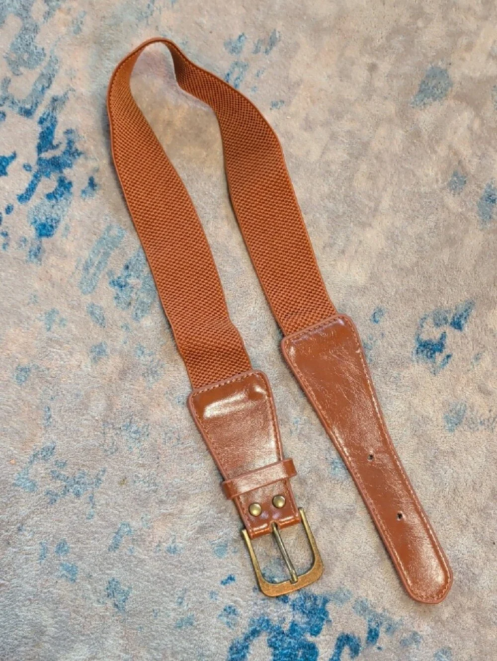 Brown Stretchable Braid Belt with Leather Trim - NWOT - Unisex Women's 29